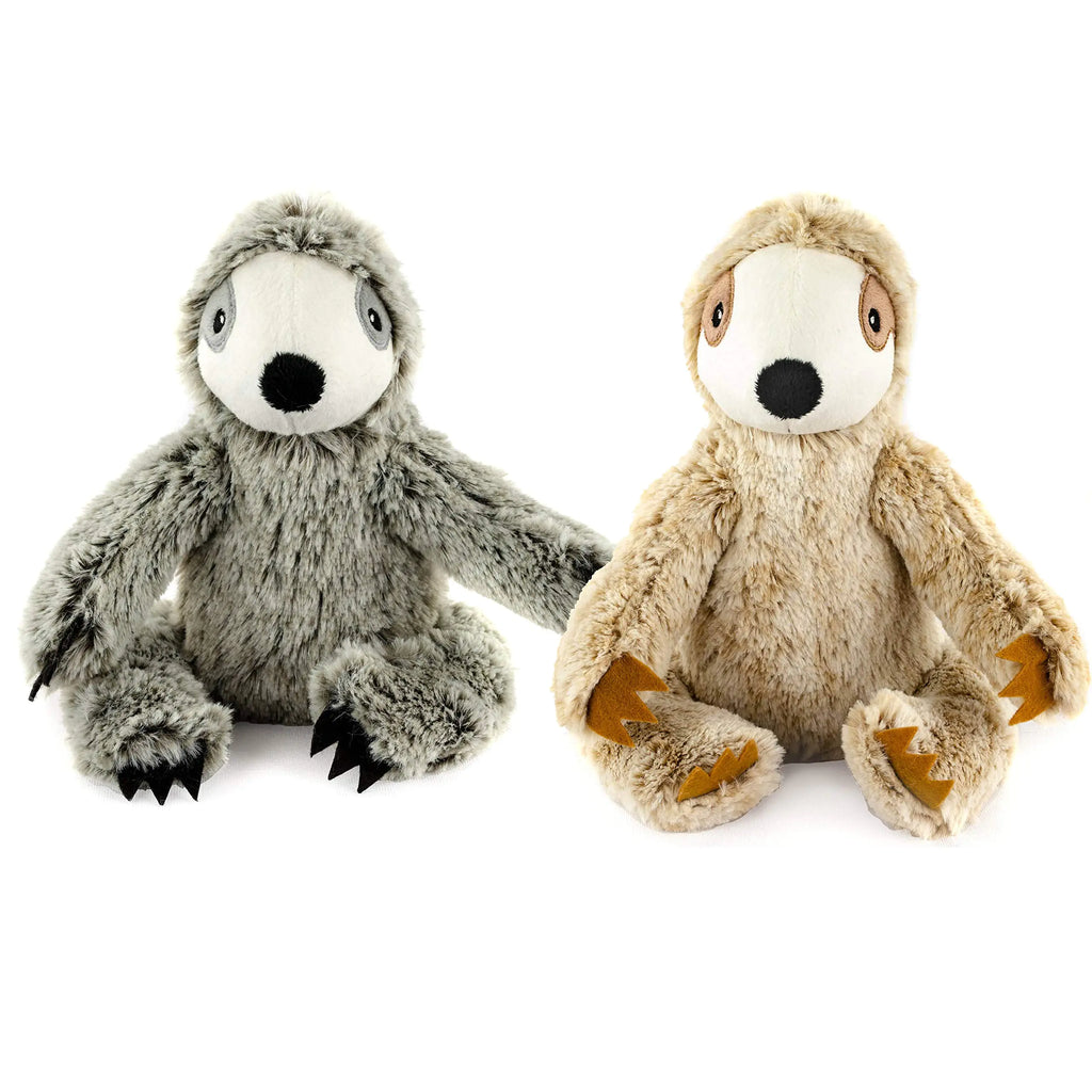 PetNovus Snuggle Sloth Plush Pet Toy Duo with Squeakers