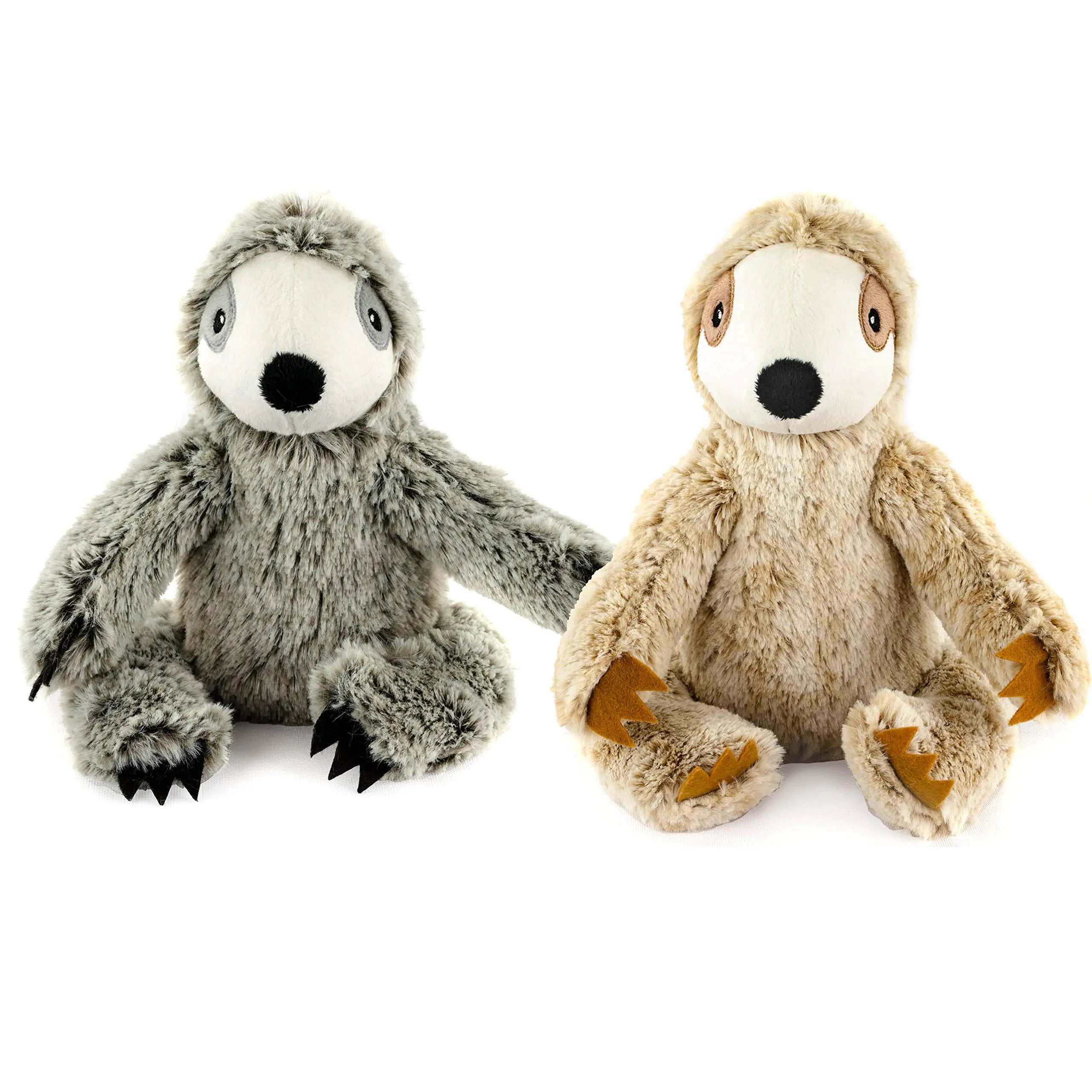 PetNovus Snuggle Sloth Plush Pet Toy Duo with Squeakers