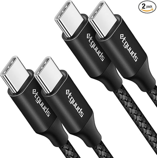 USB C to USB C Cable 3Ft, 2-Pack 60W USBC to USBC Cord, Type C to C Charger Cable Fast Charging for Iphone 16 15 Pro Max Plus, for Samsung Galaxy S24 S23 S22, for Macbook/Ipad, Pixel
