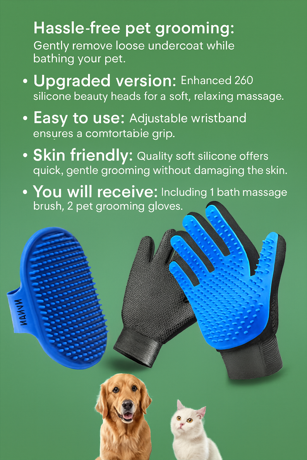 PetNovus Pet Grooming Massage Kit